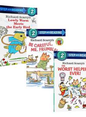 Step into Reading 2美国兰登英语经典分级阅读进阶2 斯凯瑞系列3册英文原版 Richard Scarry's 儿童英语启蒙绘本少儿阶梯阅读书籍