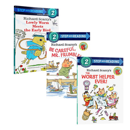 Step into Reading 2美国兰登英语经典分级阅读进阶2 斯凯瑞系列3册英文原版 Richard Scarry's 儿童英语启蒙绘本少儿阶梯阅读书籍