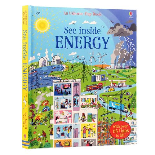 Usborne看里面系列翻翻书能量篇英文原版绘本 Usborne See Inside Energy 尤斯伯恩出品儿童早教书科普科学知识精装大开纸板书