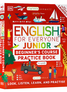DK新视觉人人学英语少儿初级英语英文原版 English for Everyone Junior Beginner's Practice Book 单词背诵入门百科指南带插图
