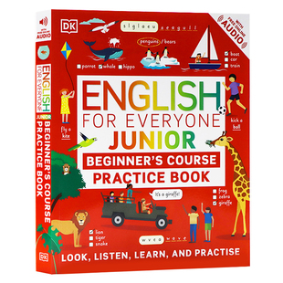 DK新视觉人人学英语少儿初级英语英文原版 English for Everyone Junior Beginner's Practice Book 单词背诵入门百科指南带插图