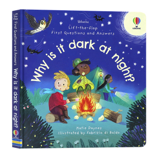 Usborne问与答翻翻书为什么晚上是黑的英文原版绘本 Questions and Answers Why Is It Dark at Night 儿童科普启蒙精装纸板翻翻书