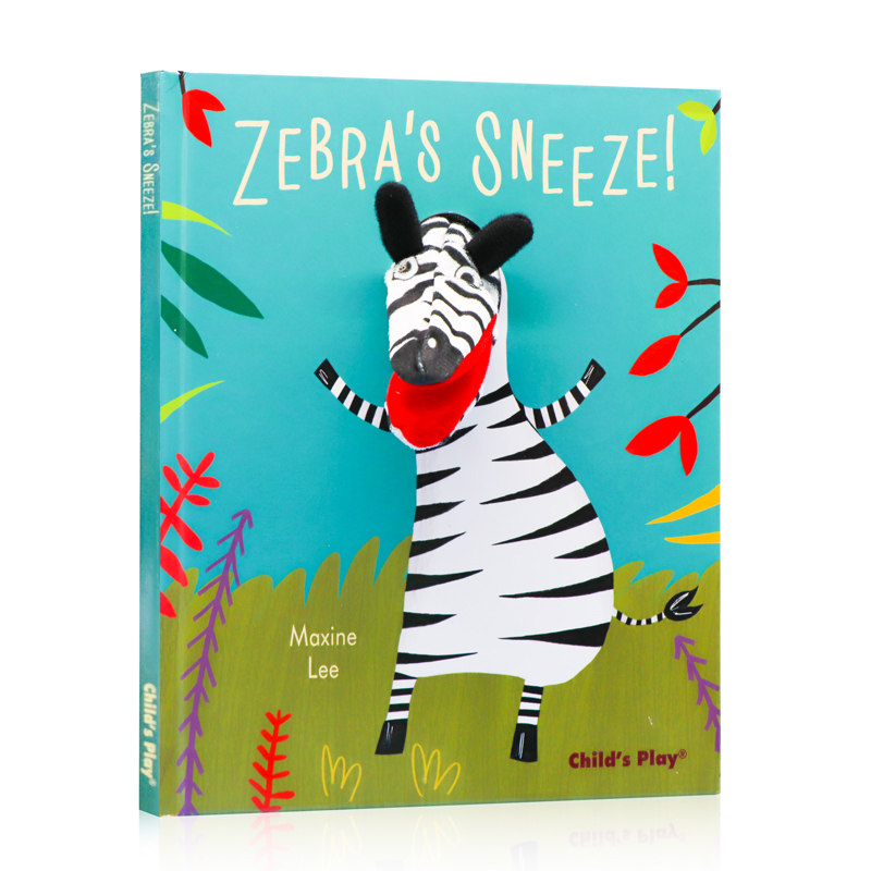 斑马的喷嚏 Zebra's Sneeze 手指偶书 英文原版绘本 英语启蒙低幼精装玩具书 趣味亲子互动游戏 Child's Play出品 finger puppet图片