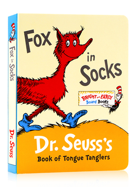 英文原版绘本Fox in Socks Dr Seuss's Book 穿袜子的狐狸廖彩杏书单推荐 苏斯博士低幼适龄版儿童早教启蒙英语读物图画故事纸板书
