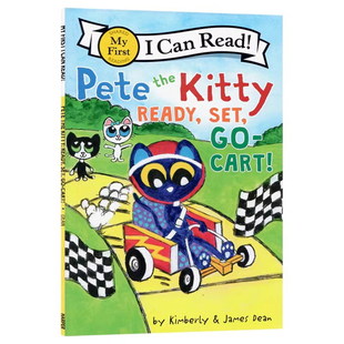 Set Cart儿童英语绘本分级阅读图画故事书进口书籍 Can the Kitty 绘本Pete Read系列皮特猫开卡丁车英文原版 Ready First