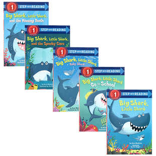Big 美国兰登英语分级阅读进阶1 Little Reading1 Shark 大鲨鱼小鲨鱼系列5册 into Step 英文原版 儿童分级阅读英语启蒙