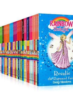 彩虹魔法仙子52册礼盒装全套 英文原版 A Year of Rainbow Magic Boxed Collection1- 52 儿童英语插图章节桥梁书6-12岁图画故事书