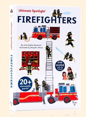 消防队员Ultimate Spotlight Firefighters英文原版精装立体翻翻机关书 儿童益智早教火灾逃生知识认知启蒙科普百科绘本Twirl 出品