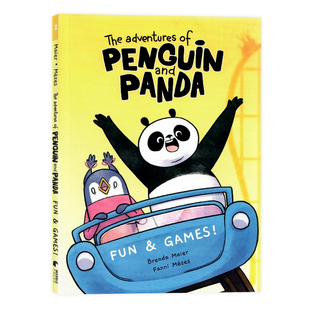 企鹅和熊猫的趣味冒险游戏 英文原版漫画 The Adventures of Penguin and Panda Fun and Games 外向企鹅佛系熊猫儿童友谊成长绘本