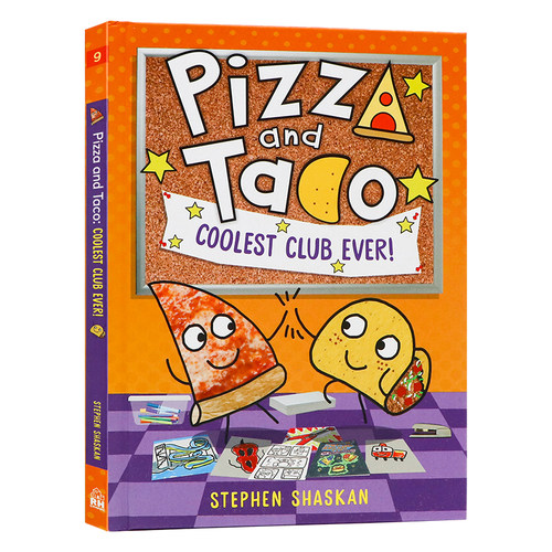 披萨饼与玉米片9 英文原版漫画小说 Pizza and Taco Coolest Club Ever 图画搞笑小说初级章节书进口英语桥梁漫画版书籍精装版