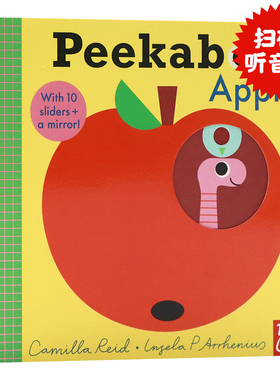 Nosy Crow躲猫猫系列 苹果篇 英文原版 Peekaboo Apple 儿童机关操作游戏纸板翻翻书边玩边学英语启蒙绘本0-3岁进口童书附镜子