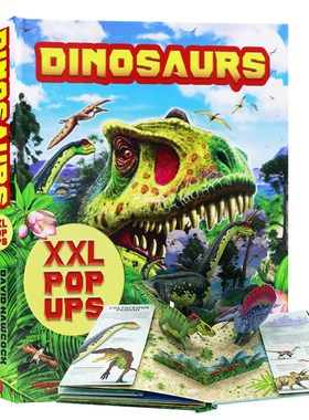 恐龙3D立体书 英文原版 XXL Pop Up Dinosaurs 儿童趣味科普百科活动与玩具书亲子互动精装大开本立体书 恐龙知识认知 Nui Nui