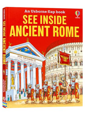 Usborne看里面揭秘系列古罗马英文原版See Inside Ancient Rome 科普立体机关翻翻书儿童启蒙早教认知科普读物纸板书 含80个小机关