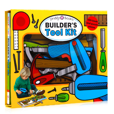 角色扮演系列 工人的工具箱Let's Pretend Builder’s Tool Kit 英文原版绘本 拼图游戏书 活动书硬页掀翻操作书 精美礼盒装纸板书