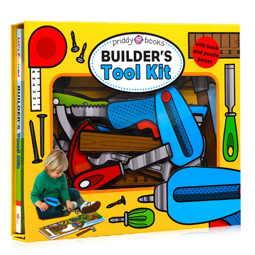 角色扮演系列 工人的工具箱Let's Pretend Builder’s Tool Kit 英文原版绘本 拼图游戏书 活动书硬页掀翻操作书 精美礼盒装纸板书