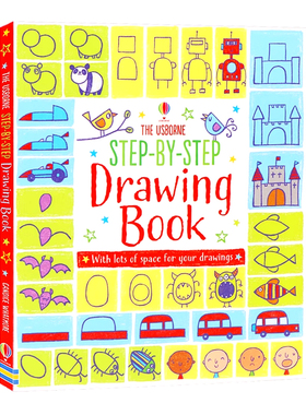 一步一步画 英文原版 Step-by-Step Drawing book 尤斯伯恩出版 幼儿童绘画艺术早教启蒙绘本绘图书 亲子共读早教书 USBORNE