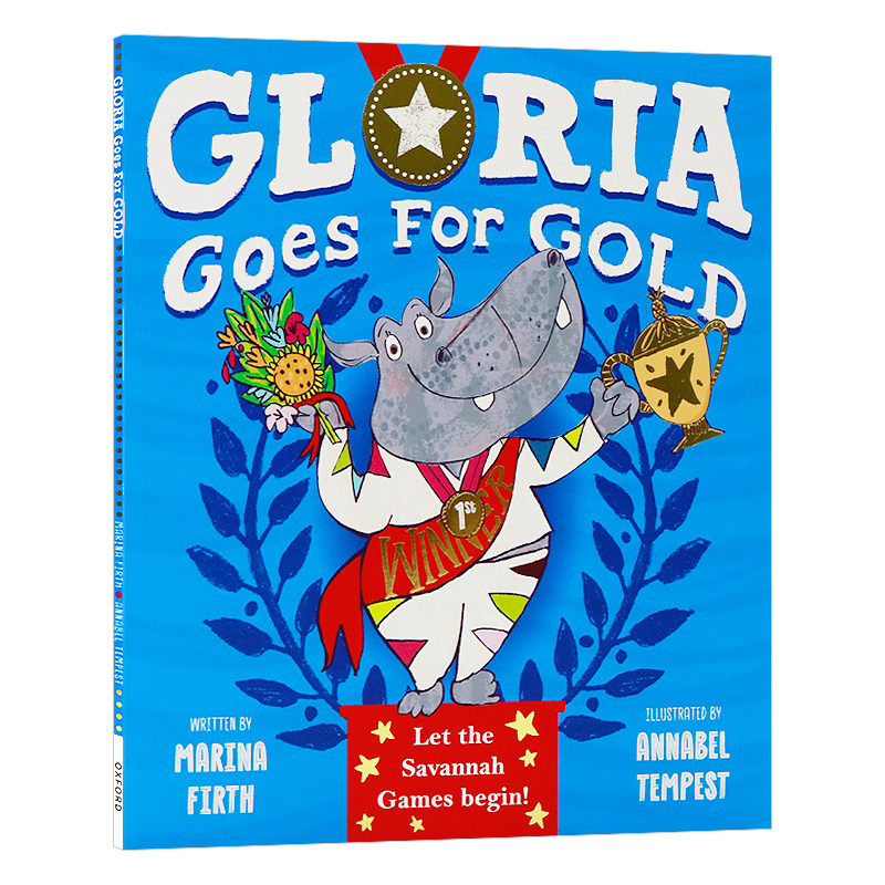 格洛丽亚追求黄金 英文原版 GLORIA GOES FOR GOLD 儿童英语启蒙亲子互动全彩图画书 亲子共读睡前故事图画书