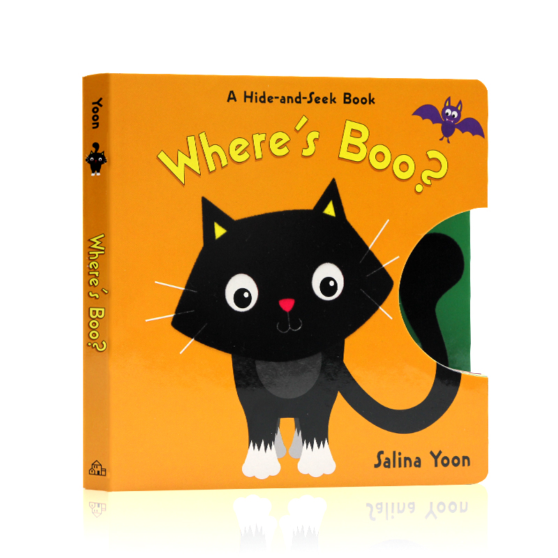 Where's Boo 英文原版 A Hide-And-Seek Book 捉迷藏躲猫猫绘本 儿童启蒙纸板触摸书 亲子互动英语万圣节主题绘本