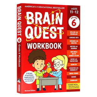 大脑任务练习册6 Grade 版 Workbook6st 12岁儿童小学课外家庭练习册提升学习能力进口英语书籍平装 Quest Brain 英文原版