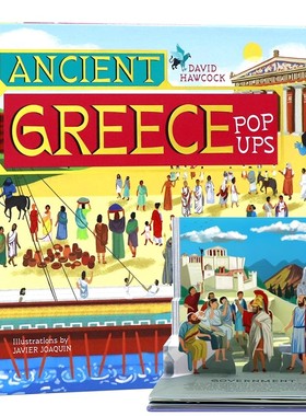 古文明系列古希腊弹出式立体书英文原版绘本Ancient Civilisations Pop-Ups Ancient Greece儿童历史科普精装纸板3D视觉立体翻翻书