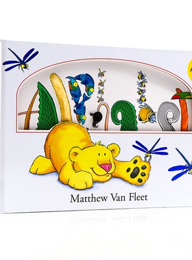 Alphabet 字母Matthew Van Fleet 英文原版绘本 低幼英语单词 趣味动物卡通 启蒙认知大开纸板操作书 机关推拉 益智游戏触摸翻翻书