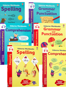 Usborne出版语法和标点/拼写/理解练习册5-7岁英文原版 Workbooks Grammar and Punctuation/ Spelling/Comprehension进口英语书籍
