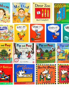 160元8件 英文原版绘本 平装 My Mum My Dad我爸爸我妈妈Dear Zoo/晚安月亮/小兔子学花钱/小鼠波波/波西和皮普 低幼启蒙早教英语