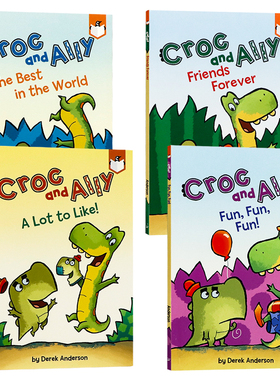 鳄鱼家族4册 英文原版绘本 Croc and Ally The Best in the World 亲子共读 全彩插画版桥梁章节小说 儿童英语课外读物 企鹅小读本