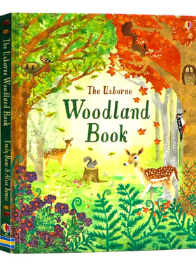 Usborne出品丛林之书英文原版绘本 Woodland Book 林地探险儿童科普读物尤斯伯恩精装全彩插图Nat Hues进口图书6岁+
