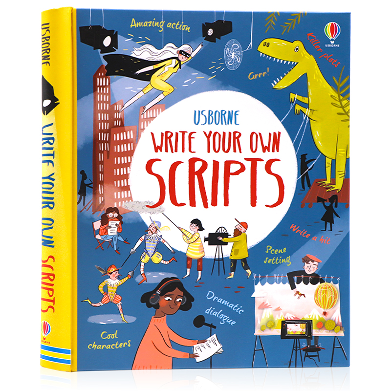 Usborne写你自己的剧本英文原版 Write Your Own Scripts尤斯伯恩编剧技能训练打造小编剧8岁+儿童英语文学创作指导写作工具书