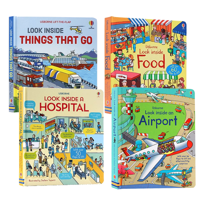 Usborne看里面系列4册医院飞机场