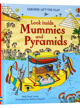现货Usborne看里面系列 揭秘古埃及 Look Inside Mummies and Pyramids 英文原版木乃伊和金字塔文明古迹科普 立体早教翻翻书绘本