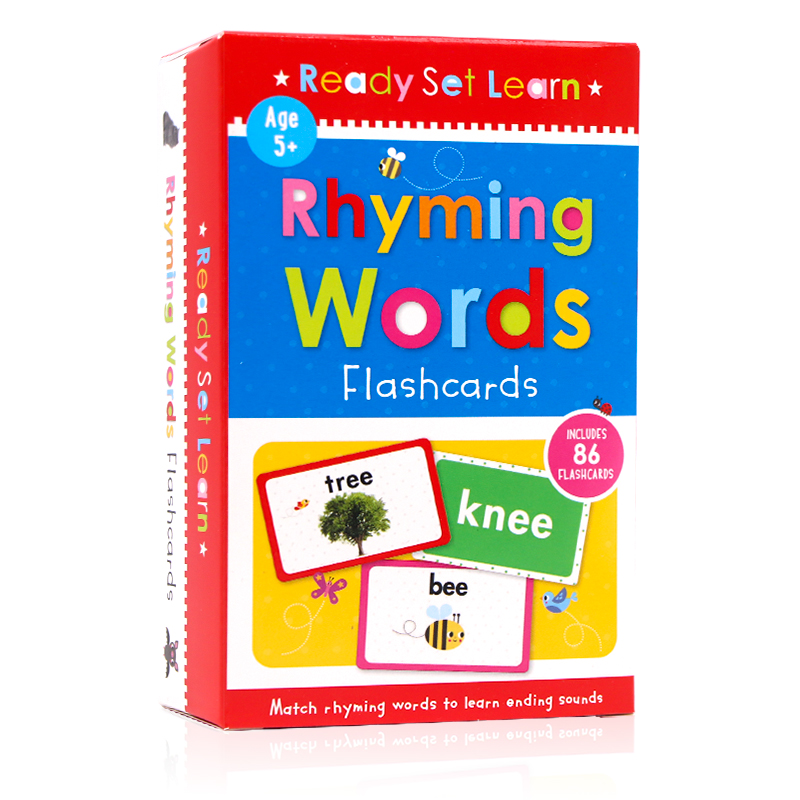 Flash Cards英文原版 配套字卡Rhyming Words Flashcards韵律词押韵词学习卡片学前启蒙高效英语闪卡高频词卡片3-5-6岁绘本