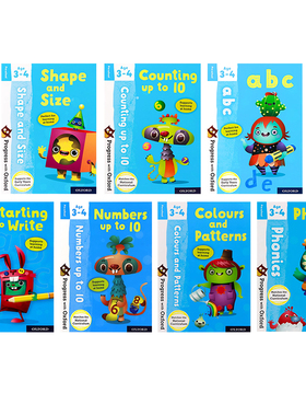 Oxford PWO 牛津练习册 Progress with Oxford系列 英文原版 自然拼读/书写/数字/数数/字母单词/形状尺寸 3-4岁年龄段