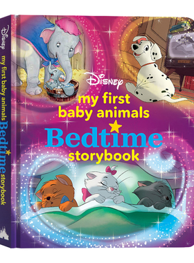 迪士尼 我的一本小动物睡前故事书 英文原版绘本 My First Baby Animals Bedtime Storybook 睡前读物 经典卡通人物 Disney Press