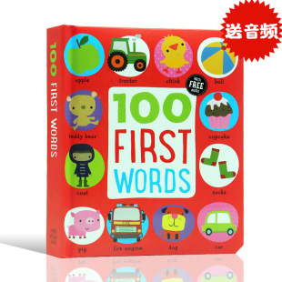 100个首要词汇常见高频基础单词 words First 英文原版 幼儿童英语早教启蒙图解字词典 绘本100 圆角设计first100words幼小衔接必备