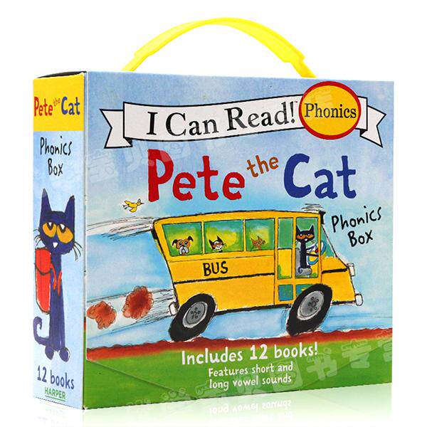 英文原版绘本 I Can Read系列 Pete the Cat Phonics Box 皮特猫 自然拼读盒装12册icanread英语绘本