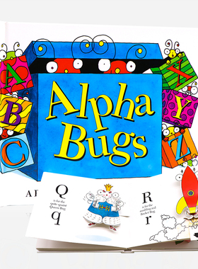 ABC26个字母 神奇动态小虫虫3d立体书 Alpha Bugs A Pop Up Awesome Alphabet David Carter's Bug A to Z英文原版机关抽拉翻翻书