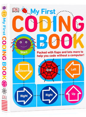 DK儿童编程启蒙书 My First Coding Book英文原版 纸板翻翻书 计算机科学启蒙 逻辑思维启发 儿童编程入门图书 DK儿童百科系列