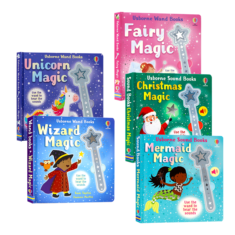 Usborne出品魔杖之书巫师独角兽仙女美人鱼圣诞魔法英文原版绘本 Wand Books: Wizard Magic 儿童英语启蒙趣味读物精装感应发音书