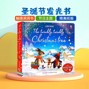 Usborne出品 圣诞节发光书 英文原版绘本 The Twinkly Twinkly Christmas Tree 圣诞节礼物礼品书 触摸洞洞书 精装纸板书