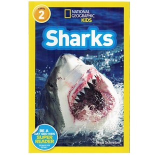 英文原版绘本 National Geographic Kids Level2:Sharks 鲨鱼美国国家地理分级阅读二阶段少儿科普百科英语童书