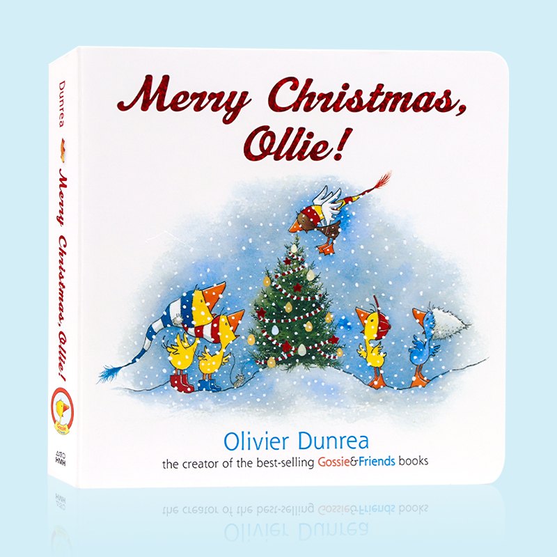 小鹅戈西和朋友们系列 Merry Christmas Ollie 圣诞节快乐奥利 纸板书 儿童英语启蒙书 Gossie & Friends亲子读物Olivier Dunrea