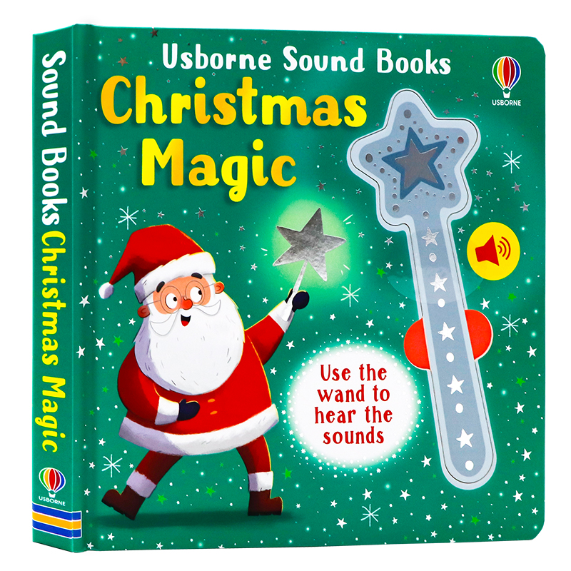Usborne出品魔杖之书 圣诞的魔法英文原版绘本 Wand Books Christmas Magic 儿童英语启蒙趣味读物精装纸板感应发音书进口书籍