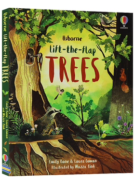 Usborne出品 树木 英文原版 Lift-the-Flap Trees 尤斯伯恩 植物主题儿童互动翻翻书纸板书科普读物 全彩精装大开本 小学STEM读物