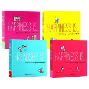 Happiness 200 500个关于朋友幸福 情感治愈系绘本4册套装 方式 Friendship 小事情幸福是表达我爱你 心灵鸡汤英语读物 英文原版