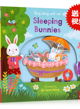 英文原版绘本 sing along with me Sleeping Bunnies 睡觉兔 童谣机关玩具操作书 幼儿童启蒙趣味纸板书 0-5岁早教英语读物读本