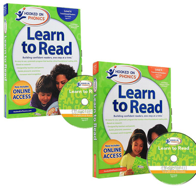 英文原版Hooked on Phonics Learn to Read First Grade Level 5-6 儿童英语教材自然拼读字母系列附DVD