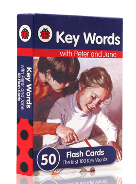 英文原版Key Words with peter and jane闪卡50张flash cards 幼儿童英语启蒙早教卡片 the first 100 key words 关键词系列读物