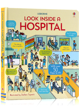 现货 Usborne出品 看里面系列 医院 英文原版 Look Inside a Hospital 翻翻纸板书 幼儿童科普百科绘本 英语读物读本亲子共读
